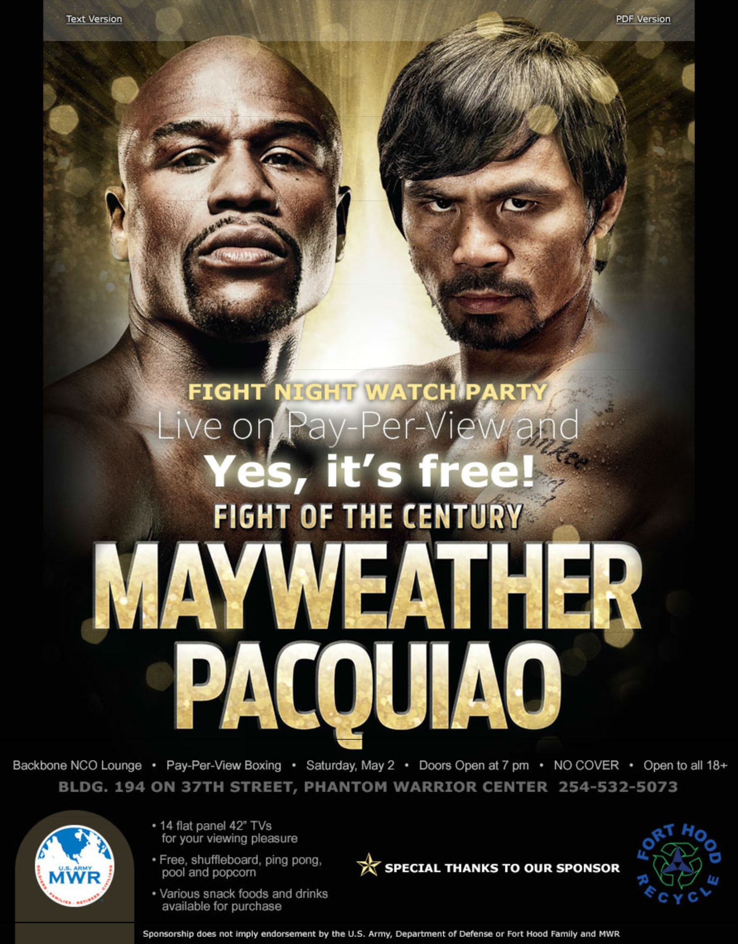 May_2015_MayweatherPacquiao2015FortHood_May-2-2015_Killeen_TX_Flyer